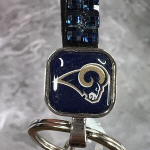 LA Rams NFL Rams Bling Key Strap Rhinestone Keychain Keyring New NWT